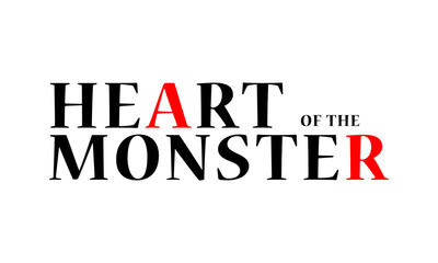 Heart Monster lettering design, tshirt design, vector logo design