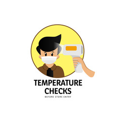 Cartoon temperature checks kid boy design for store and market