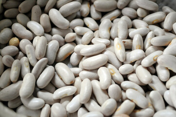 close-up background of white beans