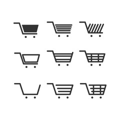 Shopping cart icon collection design isolated on white background