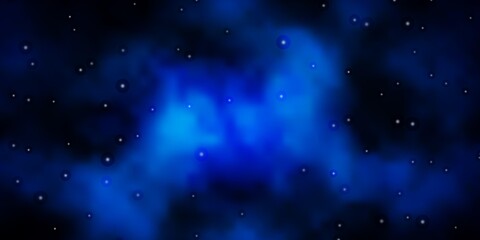Obraz premium Dark BLUE vector texture with beautiful stars.