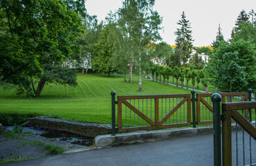 City landscape with park