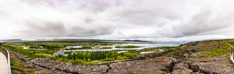 Thingvellir National Park in western Iceland during summer