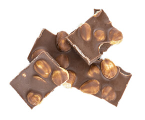 Hazelnut Chocolate isolated on white background