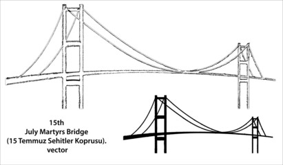15th July Martyrs Bridge (15 Temmuz Sehitler Koprusu). Istanbul Bosphorus Bridge. Istanbul, Turkey