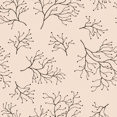 Decorative branches seamless pattern. Vector stock illustration eps10.