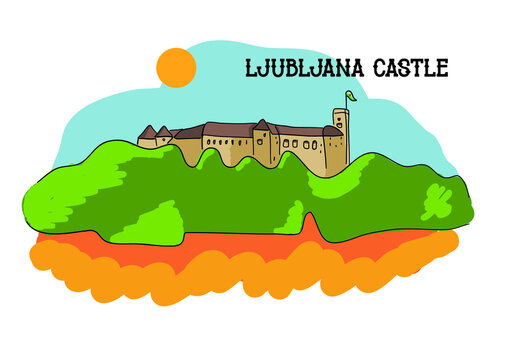 Vector illustration - Ljubljana castle (Ljubljanski grad)
