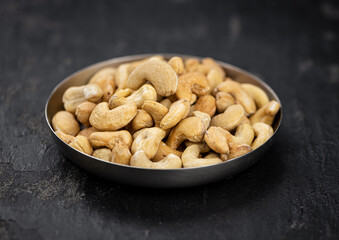 Cashew Nuts (close up shot; selective focus)
