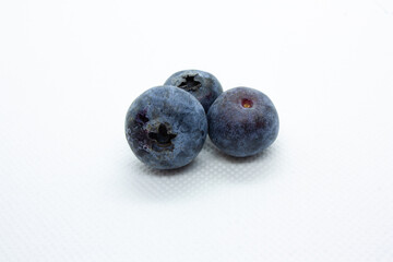blueberries on white background
