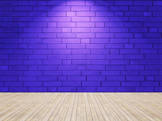 Spotlight background. Empty brick wall interior