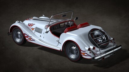 Naklejka premium Beautiful passenger car. 3D illustration