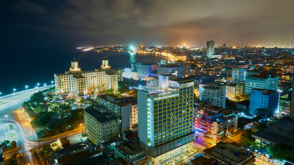 lights on the Malecon in Havana