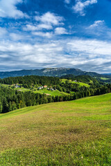 Fototapeta na wymiar Slovenia beautiful countryside with mountain view