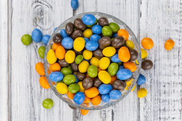 Portion of sweets (chocolate coated peanuts)