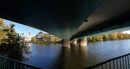Unter der Schlossbrücke in Mülheim an der Ruhr - Panorama