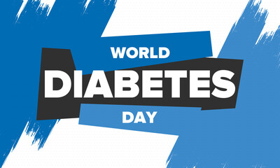 World Diabetes Day. Awareness Month in November. Blue circle symbol. Medical health care and prevention design. Poster, card, banner and background. Vector illustration