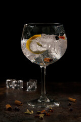 refreshing gin and tonic served in a cocktail bar