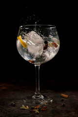 refreshing gin and tonic served in a cocktail bar