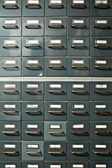 Metal archive cabinet. Card index. 