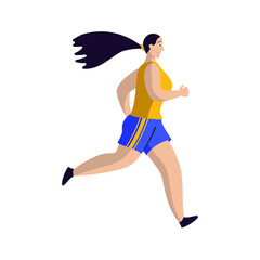 Fototapeta premium The girl is engaged in running. Vector illustration on the theme of sports