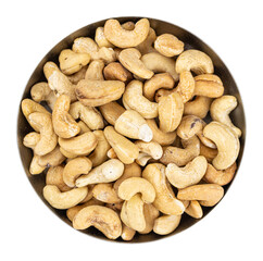 Cashew Nuts isolated on white background (selective focus)
