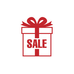 gift box with sale text icon
