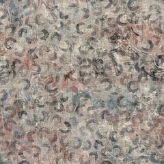 Chic formal grungy geometric shapes texture seamless pattern. High quality illustration. Strange abstract geo design in a trendy posh exotic style. Grainy fabric texture overlay.