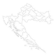Croatia - map of counties