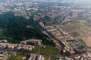 Aerial view of Taipei Taiwan on a cloudy day