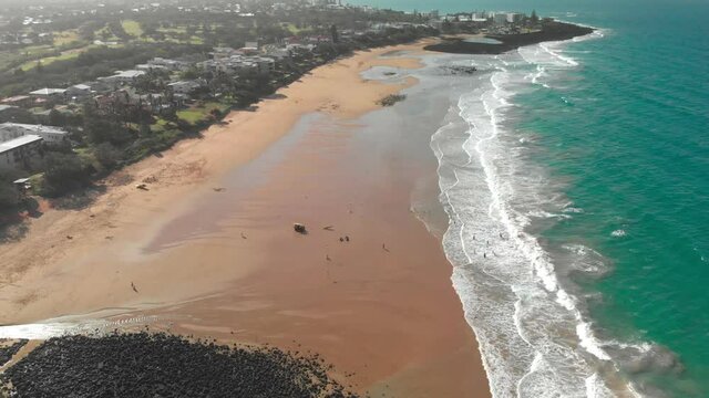 Aerial drone view of Bargara beach, Queensland, Australia