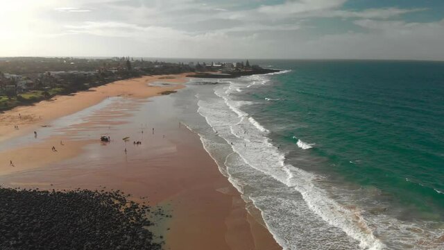 Aerial drone view of Bargara beach, Queensland, Australia