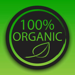 Organic food vector logo. A stamp for a bio product. Stock image.