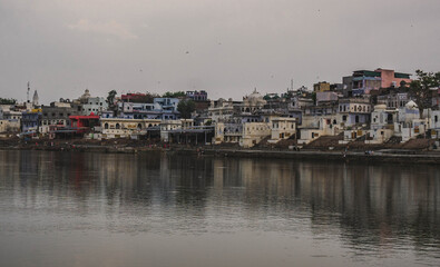 The ancient city of Pushkar on the edge of the Thar desert in Rajasthan