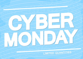 Cyber Monday Sale, poster design template, vector illustration