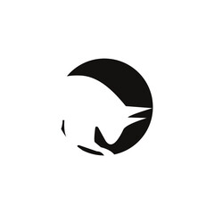 logo bull stong icon templet vector