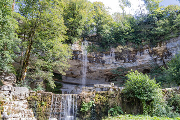 Cascades du Herisson, Waterfalls of the Herisson in the Jura France