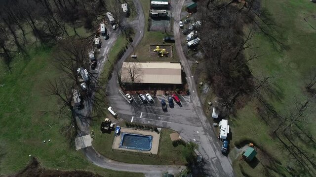 Tree And Mobile Home Damage From Nashville Tornado Lebanon Tennessee Drone View