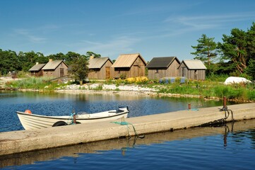 Fototapeta na wymiar Old fishing village in the Baltic sea, Gotland - Sweden