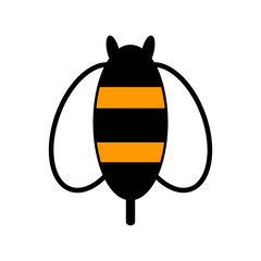 Bee icon on white background. Vector illustration.