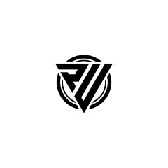 Initial letter PU triangle monogram clean modern simple logo