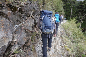 walking in the track of mountains