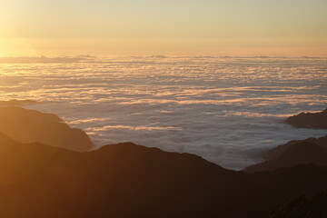 sunset in the high montains