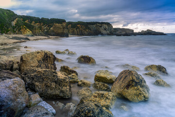 Fototapeta na wymiar Mexota Beach Landscape, Asturias, Spain