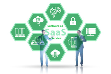 Software as a service - SaaS concept with businessman