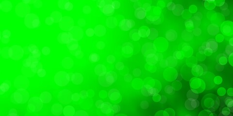 Light Green vector backdrop with circles.