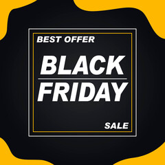 Black Friday banner. Square banner and inscription in  window 