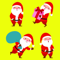 Christmas card with Santa. Vector illustration. Christmas Santa Greeting card. Vector illustration,EPS10.