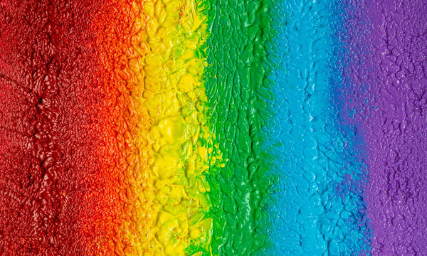 Acrylic Paint Texture With Rainbow Colour Scheme