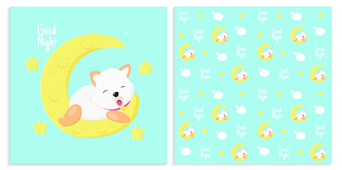 cute cat animal seamless pattern