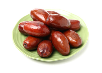 jujube or chinese date on white background